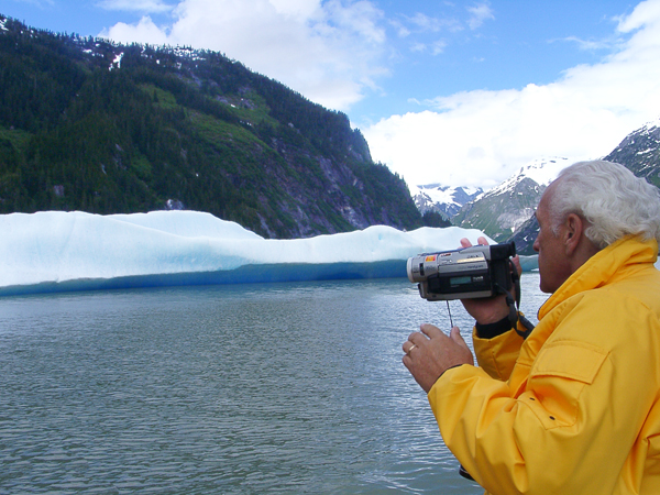 Lee Duquette photographing an iceberg